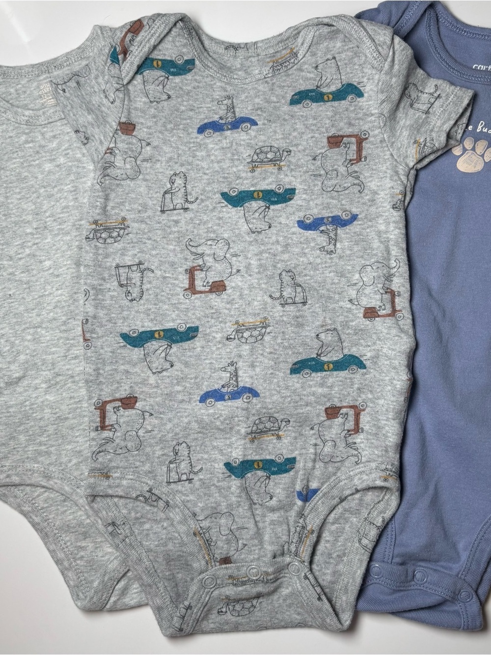 Neutral Whimsical Animals Infant Bodysuit set 4pcs 9-12 Months - Picture 2 of 11